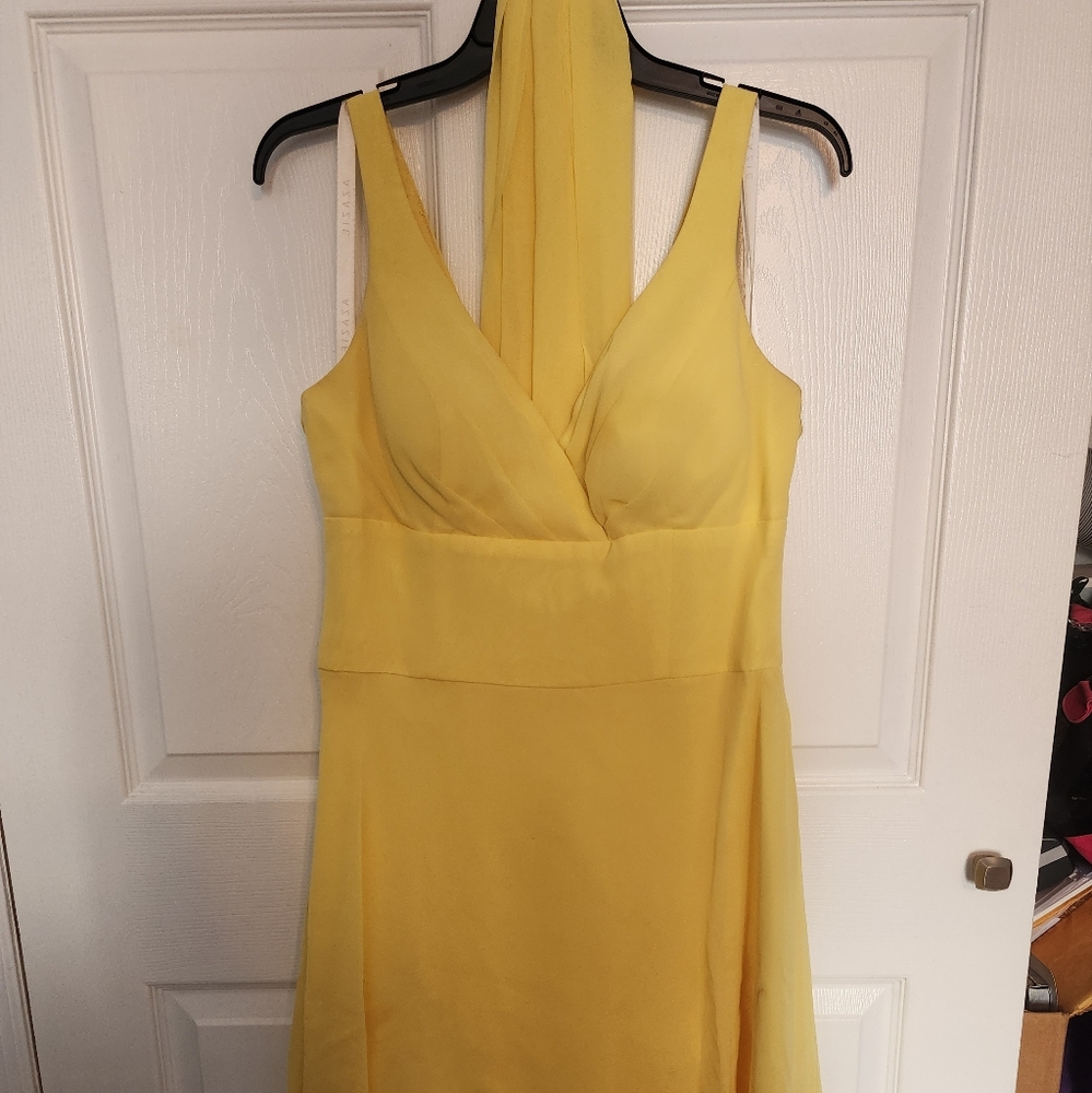 Azazie Canary Yellow bridesmaid dress Size 12